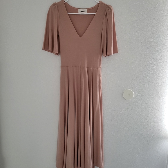 Reformation Gisella Midi Dress In Dust Pink - Picture 6 of 9